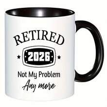 [Envío en 24 horas desde México]Taza de Café para Jubilados 2026 |   Divertida taza de cerámica aislada con asa negra "No es mi problema más" a prueba de lavavajillas, estilo retro, duradera - Regalo ideal para jubilados, compañeros de trabajo, jefes, profesores, enfermeras - Imagen 1 pieza - Ver 3