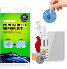 2-Piece Car Windshield Repair Kit, DIY Auto Glass Scratch & Crack Fix Fluid, Durable Windshield Chip Repair Tool - A - View 1