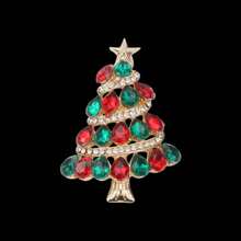 1/3 Broche de aleación con diseño creativo de árbol de Navidad con strass, accesorio de pin para ropa y mochila, regalo de Navidad para amigos - estilo - Ver 8