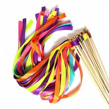 50/20pcs Colorful Ribbon Wedding Wands, Mixed Color Wedding Magic Wands With Gold Bells, For Wedding Decoration, Christmas - Colourful - View 8