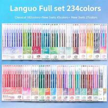 Languo Rilis Baru 6pcs/9pcs Warna Gradasi, 168 Warna, 252 Warna Tas Hadiah, Pena Tulisan Tangan, Stabilo, Mata Pena 0,5mm, Batang Transparan, Cocok untuk Melukis, Menandai, Catatan Siswa, Menggambar, Membuat Buku Panduan, Penggunaan Kantor - MultiWarna - View 41