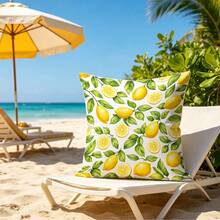 1pc Watercolor Lemon Pillowcase, Fresh Fruit Leaf Print, Double-Sided Print, Without Pillow Insert, Suitable For Sofa Living Room Bedroom Outdoor - Multicolor - View 7