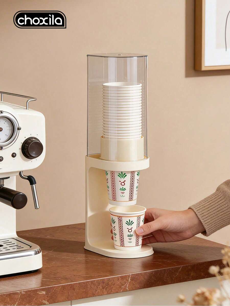 choxila 1pc Paper Cup Holder, Disposable Cup Dispenser, No-Drill Home Storage Box, Commercial Coffee Shop Bar Counter Paper Cup Rack, Suitable For Coffee Corner Storage, Home Gatherings And Holiday Gifts - Storage Rack - View 1