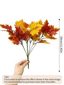 1/2 Stücke UV-beständiges künstliches Ahornblatt-Bouquet-Set - Premium realistisches künstliches Herbstlaub mit vorgebogenen Stielen - Ganzjährig haltbar, kein Verblassen, DIY Blumenwand, Halloween Dekoration, Thanksgiving Dekoration, Hochzeitsdekoration, Kaminmantel Girlande - Herbstfarben - Übersicht 10