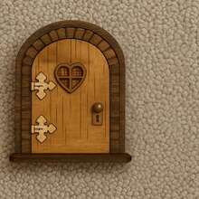 2D Flat Wooden Decorative Fantasy Home Decor Mini Mouse Door, Place In Home Corners To Add Vitality, Suitable For Home, Party, Office Decoration, Perfect Gift For Family, Friends, Colleagues - A - View 2