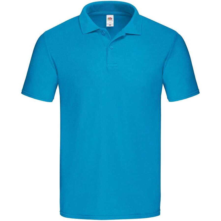 Fruit Of The Loom Mens Original Polo Shirt - Azure Blue - View 1