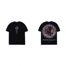 Darcsport T-Shirt European And American Brand Short-Sleeve T-Shirt American Hip-Hop Style Round-Neck Loose Casual Style - 黑色 - 查看 1