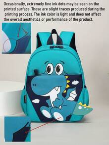 1pc Customizable Mini Back To School Dinosaur Heart Print Backpack, Print Your Name Or Holiday Greetings. Create Your Own Unique Backpack. Fashionable, Cute, Versatile, With Multi-Pocket Design, Suitable For Daily, Outings, Travel, Vacation, School Use. Birthday Gift. - Multicolor - View 12