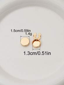 11pcs Gold & Silver U-Shaped Round Flat Metal Buttons, DIY Clothing Decoration Accessories For Jeans, Skirts, Denim Jackets - 11PCS - View 20