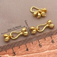 2pcs Copper Plated 18K Gold High Color Retention Pepper Bead Clasp With Anti-Oxidation Storage Bag, For High Color Retention DIY Bracelet, Necklace Flower Bud Connector, End Clasp - Christmas DIY Jewelry Accessories - Multicolor - View 6