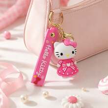 Miniso Hello Kitty 鑰匙圈，美學粉色包包掛飾，背包吊飾，學生書包裝飾配件，返校禮物 - Pink - 查看 2