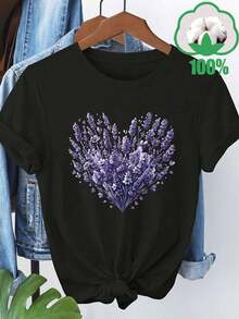 Atmó romántica y fresca con estampado de corazón de lavanda 50002 - Negro - Ver 2
