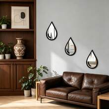 1pc/2pcs/3pcs Teardrop Shaped Mirror Wall Stickers - Self-Adhesive Double-Layer Acrylic Mirror Stickers, Suitable For Office, Bathroom And Kitchen, Easy To Apply And Remove, Artistic Design Fashion Decor, Ideal Housewarming Gift - Double-layered Mirror Teardrop - View 8