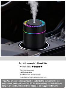 Humidificador Mini Silencioso de 180ml, Luz Ambiental LED, Función de Temporizador, 2 Modos, Alimentado por USB, Apto para Aceites Esenciales. Apto para Coche/Hogar/Oficina/Yoga/Decoración de Escritorio. Esquema de Color Negro y Blanco. - Mist - Ver 13