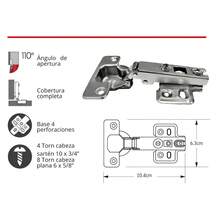 16 Piezas Bisagra Amortiguada Para Gabinete Acero Inoxidable Apertura 110 Grados Con Tornillos Incluidos Para Muebles Y Armarios - Paquete de 16 - Ver 4