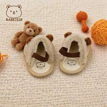 Sandal Bayi Lucu Berbahan Plush untuk Musim Gugur/Dingin, Sepatu Jalan Bayi Usia 0-1 Tahun Gaya Capybara - Unta - View 4
