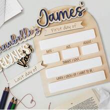 Personalized Name First Day And Last Day Of School Sign, Customized Wooden Back To School Milestone Board, Preschool Kindergarten Photo Prop, Student Keepsake Gift, Personalized Name, Customized Name, School Sign, Milestone Board, First Day Of School - C-school Opening Record Wooden Plaque - View 1