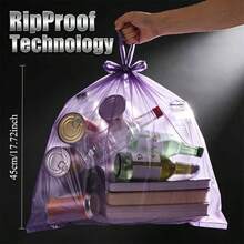 5 Rolls 100pcs Large Size Thickened Drawstring Trash Bags, High Toughness, Strong Load-Bearing, Durable And Sturdy, Suitable For Home, Kitchen, Office And Outdoor Cleaning - Multicolor - View 2