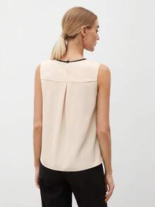 MARILYN MONNA New Elegant And Romantic Women's Blouse With A Chic Urban Style. Versatile For Office Wear, Suitable For Wedding Guests. Off-The-Shoulder Black Block Blouse. - 卡其 - 查看 2