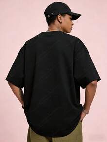 Playeras Con Estampado De Texto Moderno Para Hombre Tshirt - Negro - Ver 5