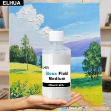 ELHUA 250ML/60ML Professional Fluid Medium Gloss Acrylic Medium, Can Be Used As Gloss Varnish And/Or Fluid Gloss Medium, Suitable For Acrylic Painting, Professional And Amateur Artists - 1 Bottle - View 4