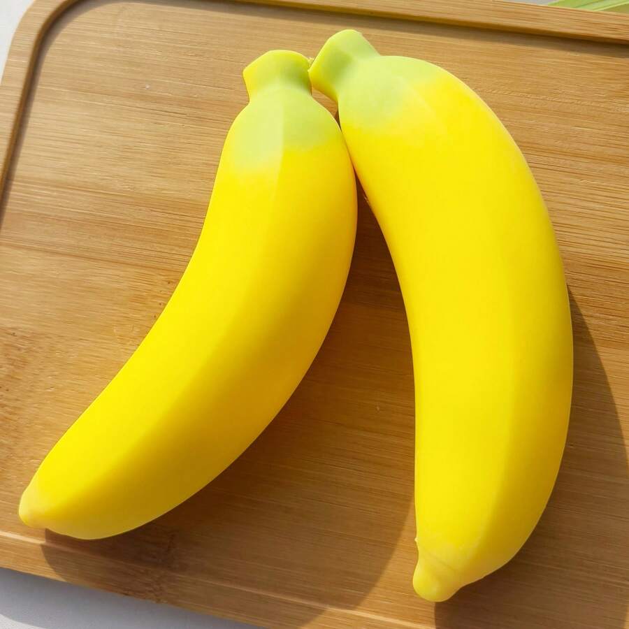 香蕉壓力玩具，香蕉彈性壓力球，擠壓玩具，柔軟且慢回彈，不變形壓力緩解玩具，舒壓香蕉，兒童教育玩具，培養兒童專注力的感官玩具，非常適合派對禮物、辦公室裝飾、聖誕禮物、主題派對裝飾、生日禮物、教室獎勵、教育工具等