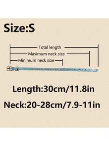 1 pieza Collar para mascotas decorado con rhinestones, adecuado para gatos y perros, se puede usar a diario - Azul - Ver 9