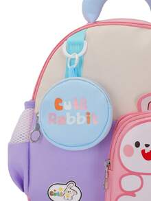 New Rabbit Pattern Student Backpack, Unisex, Lightweight And Minimalist, Suitable For School Or Travel - Purple - View 6
