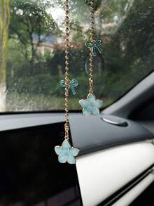 Flower Car Pendant, Creative Car Hanging Decor, Rearview Mirror Accessory, Car Interior Decoration - A - View 15