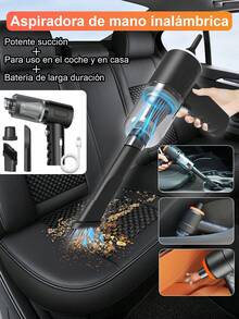 mini aspiradora para interiores de coche 2 en 1, Aspiradora de mano recargable inalámbrica,aspira y sopla aire Aspirador De Mano Portátil Inalámbrica, aspiradoras portátiles de alta potencia para viajes en el hogar. - A - Ver 12