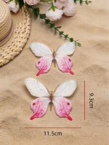 2 Peças Acessórios de Sapato DIY Destacáveis, Decoração de Sapato Elegante e Fashion em Formato de Borboleta, Damasco Rosa Fúcsia, Flores para Sapato de Salto Alto, Branco Rosa Damasco Prata, Para Sandálias de Salto Alto, Chinelos, Sapatos Femininos, Casamento, Encontro, Festa, Praia, Viagem, Férias, Uso Externo - Rosa chiclete - Visão 5
