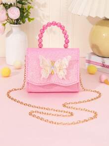 1pc Butterfly Flower Small Square Bag Cute Lace Bow Small Square Pearl Handbag, Suitable For Outings And Holiday Gifts - Butterfly Style - View 13
