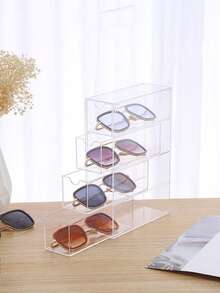 Acrylic Desktop Drawer Eyewear Storage Box, Fashion Glasses Display Case, Dust-Proof Storage Rack - Clear - View 6