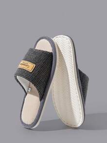 Unisex Indoor Home Slippers, Open Toe, All Season, Bedroom Living Room Casual Quiet Soft Sole Comfortable Family Slippers - Grey - View 10