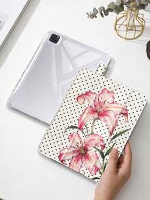 1件全透明壓克力殼三折平板保護殼 白色波點花卉彩繪款 相容 iPad 10th/11th/10.2/10.5/Air4/Air5/10.9/Pro11/Air 11-In.(M2)-2024/Pro 11-In.(M4)-2024/Air 11-Inch (M3) 2025/(A16) 11 Inch 11th Generation 2025 Mini6/Mini7/Air1/Air2/9.7/Air 8(M4)2026(11-Inch) 機型 - 多色 - 查看 4
