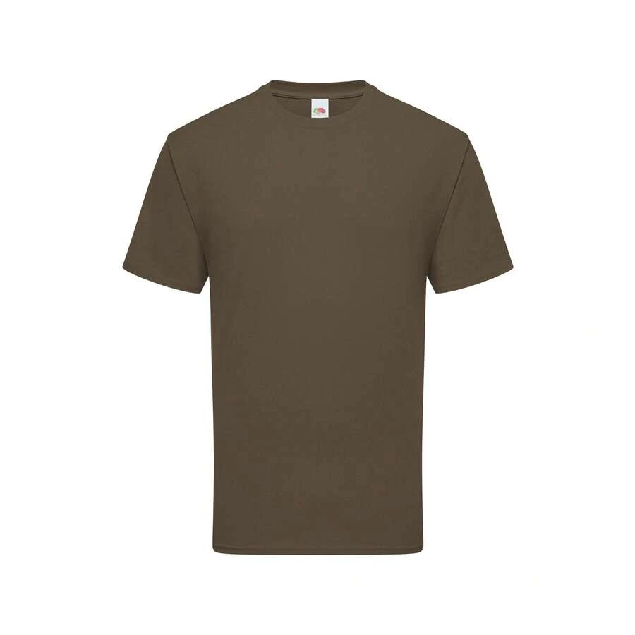 Fruit Of The Loom Mens Iconic Premium Ringspun Cotton T-Shirt - Truffle Brown - View 1