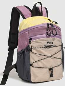 Student Backpack Multi-Function Backpack Korean Style Travel Backpack Graffiti Backpack Large Capacity Backpack Graffiti Backpack College Student Backpack Cool Backpack Unisex - Purple - View 5