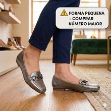 Women's Comfortable Square Toe Loafer With Elegant Embellishment - Premium Line - Dark Grey - View 2