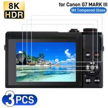 3片/組 螢幕保護貼膜 專為 Powershot G7X Mark III/G7 X3 相機設計，9H 硬度鋼化玻璃，靈敏觸控，高解析度清晰度 - 查看 1
