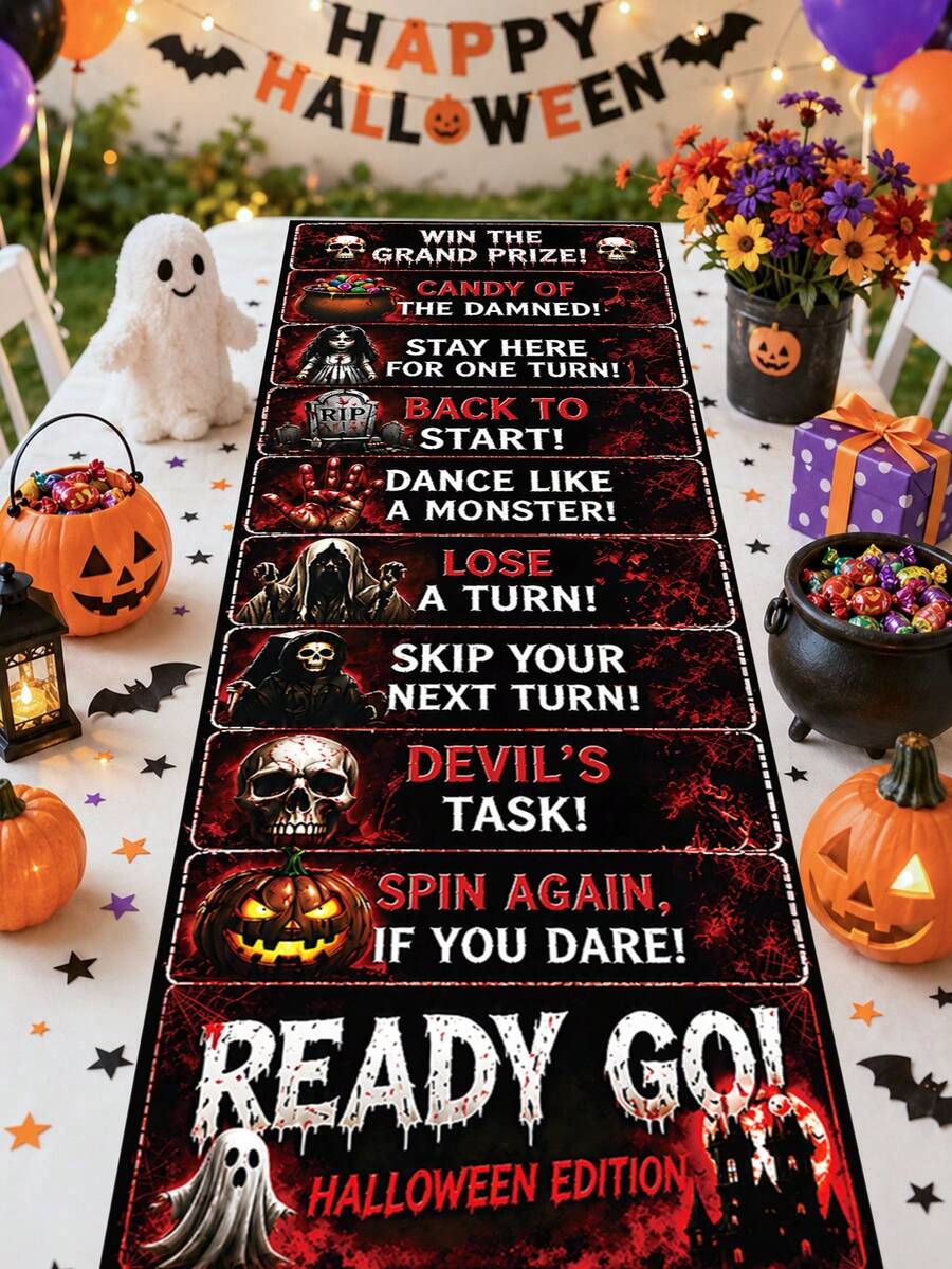 1 Stück Weihnachts-Rollball-Spiel-Punktzahl-Rolle, blutrote Rollball- und Punktzahl-Familienspiel-Rolle, Kürbis-, Geist-, Friedhofs- und Schlossdesign, Halloween Trick or Treat Dekoration, Halloween Party Dekoration, Tischdekoration, Horror Halloween Heimdekoration, Halloween Geschenk