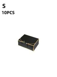 1/5/10PCS Black And Gold Lid Gift Boxes With Ribbon Tie Elegant Decorative Sturdy Cardboard Present Favor Storage Container Box Set For Wedding Birthday Valentine Day Anniversary Party Celebration Home Decor Craft - Black Gold - View 14