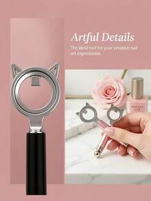 Cat Shaped Circular Cat Eye Magnet With Handle Round Cat Eye Magnetic Nail Art Tool, Professional Circular Magnet, Instant Circular Effect, Strong Adhesion, Suitable For Gel Manicure - Multicolor - View 11