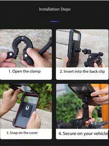 1pc Foldable Horizontal/Vertical Bicycle Phone Holder With Full Protective Cover, Rainproof Motorcycle/Electric Bike/Bicycle Navigation Mount, Waterproof, Shockproof, Anti-Drop, Dustproof - Multicolor - View 8