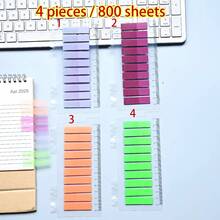 4 Colors 1 Pack Total 800 Sheets Solid Color Transparent Light Purple, Green, Orange, Purple Index Label Stickers Writable Memo Sticky Notes Office Indicator Label Stickers Strong Adhesive Reusable - one-size - View 9
