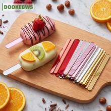 40/50/100pcs Reusable Acrylic Popsicle Sticks, Craft Sticks, Multicolor Options, Exquisite Popsicle Sticks, Perfect For Ice Cream, Desserts, Holiday Accessories, Party Crafts - Multicolor - View 1