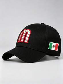 1 Pc Unisex Gothic "M" Embroidered Fashion Baseball Cap, Adjustable Design, Perfect For Outdoor Activities, Travel, And Running - Multicolor - View 6