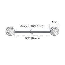 SWANJO 1pc Titanium Zirconia Nipple Piercing Internally Threaded Nipple Barbell With CZ Set Ball Ends Women Body Jewelry - TR003 - View 9