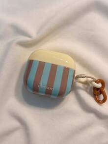 Retro Brown Wavy Striped 4th Gen Earphone Case Compatible With Apple 3rd Gen Wireless Protective Cover 2nd Gen Semi-Transparent New Leather Pendant Airpodspro 2 Shockproof Earphone Shell - Blue-green - View 6
