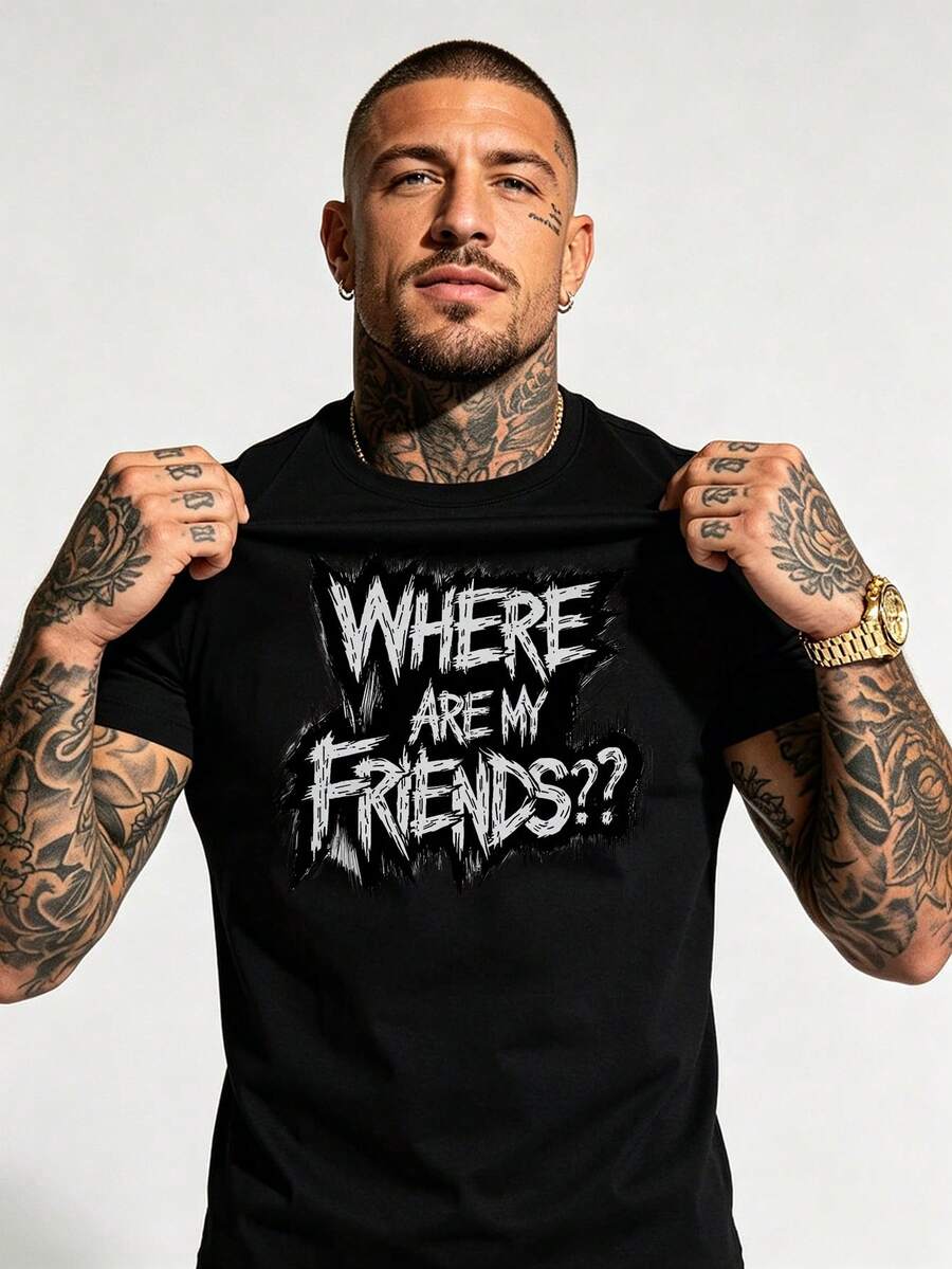 Men T-Shirts - 黑色 - 查看 1