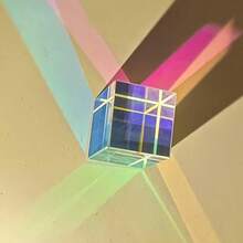 1pc Colorful Artificial Crystal Prism, Optical Glass X Cube, RGB Combination Dispersion, Educational Gift, Suitable For 14 Years Old And Above, Mixed Colors, Glass Material, Novelty Prism - Multicolor - View 4